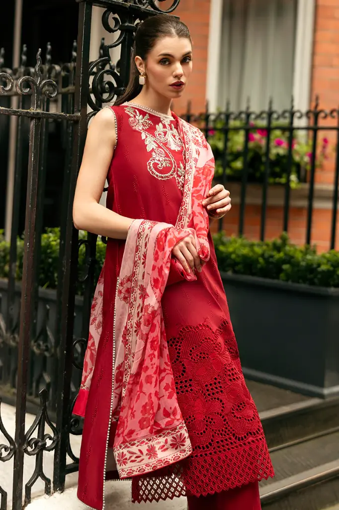 Mushq - Hemline Chikankari '24 Odyssey HMC-06 Crimson Chic