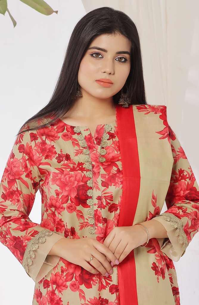 Designer Cotton Lawn 3 Pcs Unstitched Printed Collection 2024 - DL-175