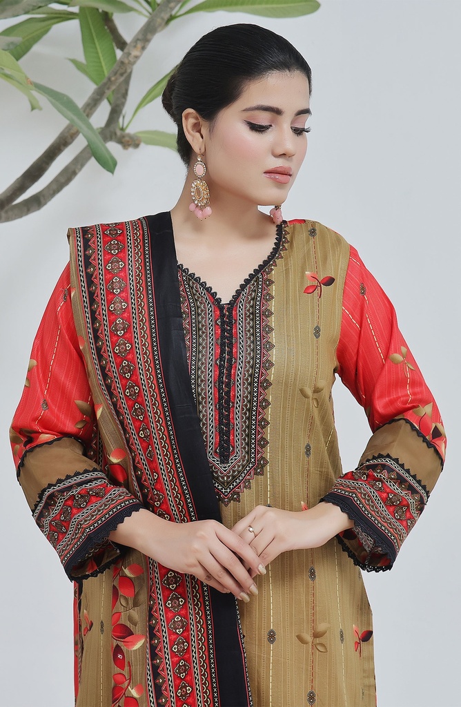 Designer Cotton Lawn 3 Pcs Unstitched Printed Collection 2024 - DL-162