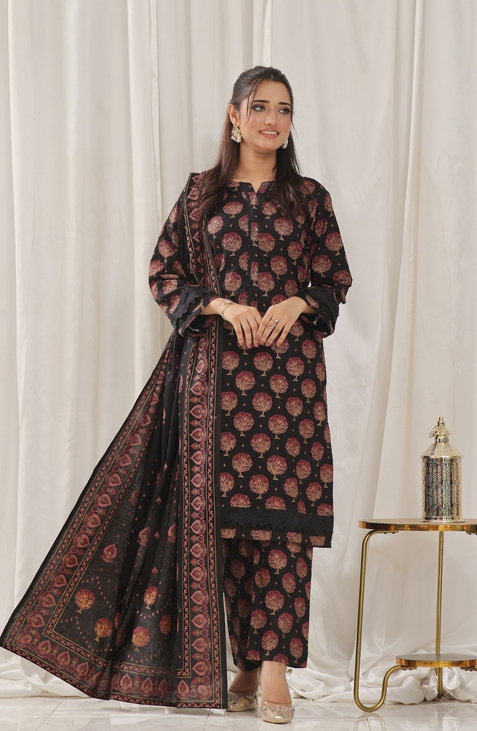 Designer Cotton Lawn 3 Pcs Unstitched Printed Collection 2024 - DL-123