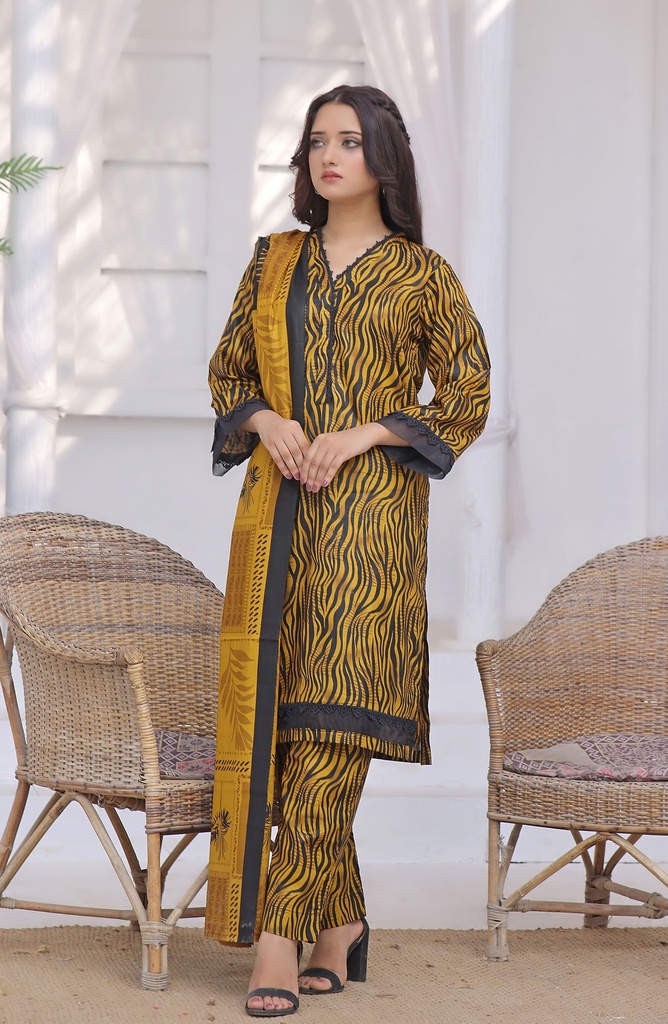 Designer Cotton Lawn 3 Pcs Unstitched Printed Collection 2024 - DL-096