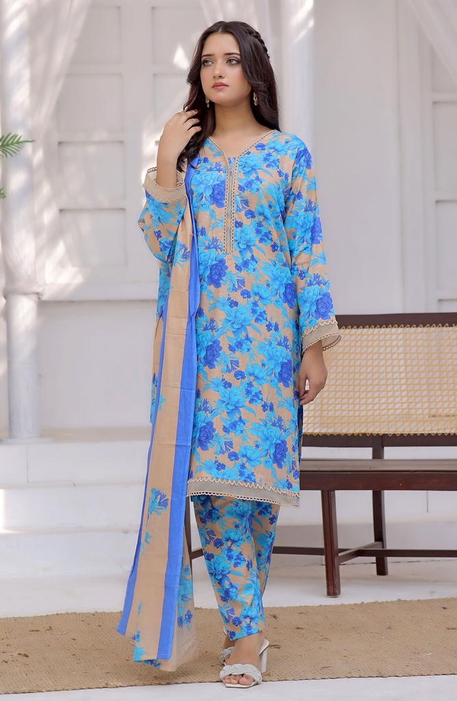 Designer Cotton Lawn 3 Pcs Unstitched Printed Collection 2024 - DL-093