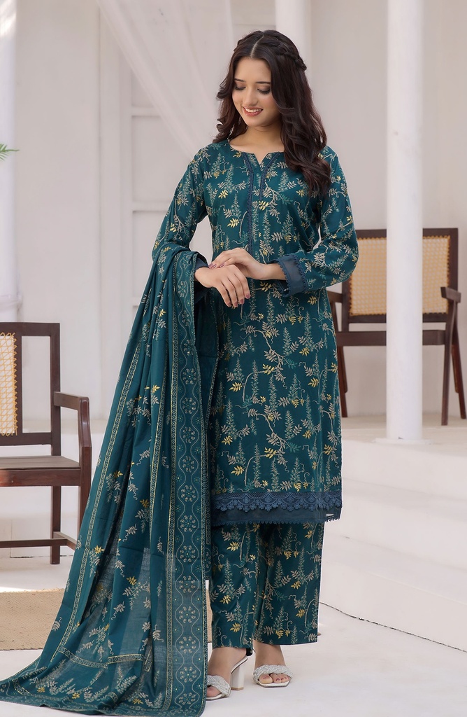 Designer Cotton Lawn 3 Pcs Unstitched Printed Collection 2024 - DL-090
