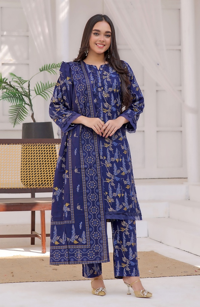 Designer Cotton Lawn 3 Pcs Unstitched Printed Collection 2024 - DL-089