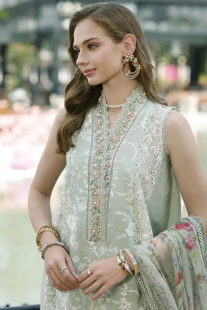 Saadia Asad - Noor Eid Handwork Schiffli Laserkari D5