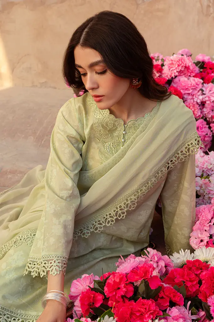 Cross Stitch - Premium Lawn 2024 Vol 1 - Design 24 Misted Green