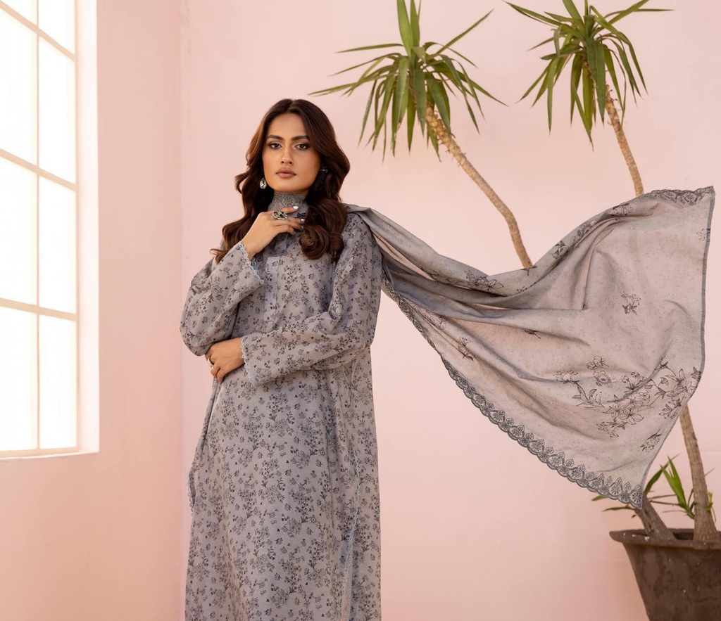 Nur - Pastels Printed & Embroidered Lawn Collection NP-04