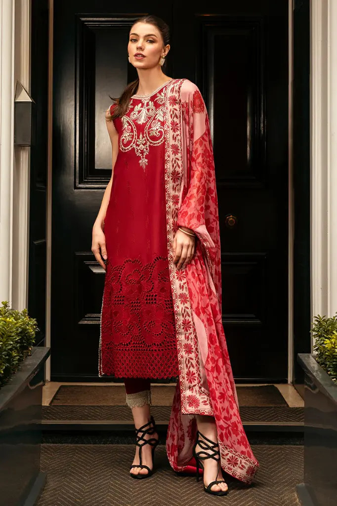 Mushq - Hemline Chikankari '24 Odyssey HMC-06 Crimson Chic