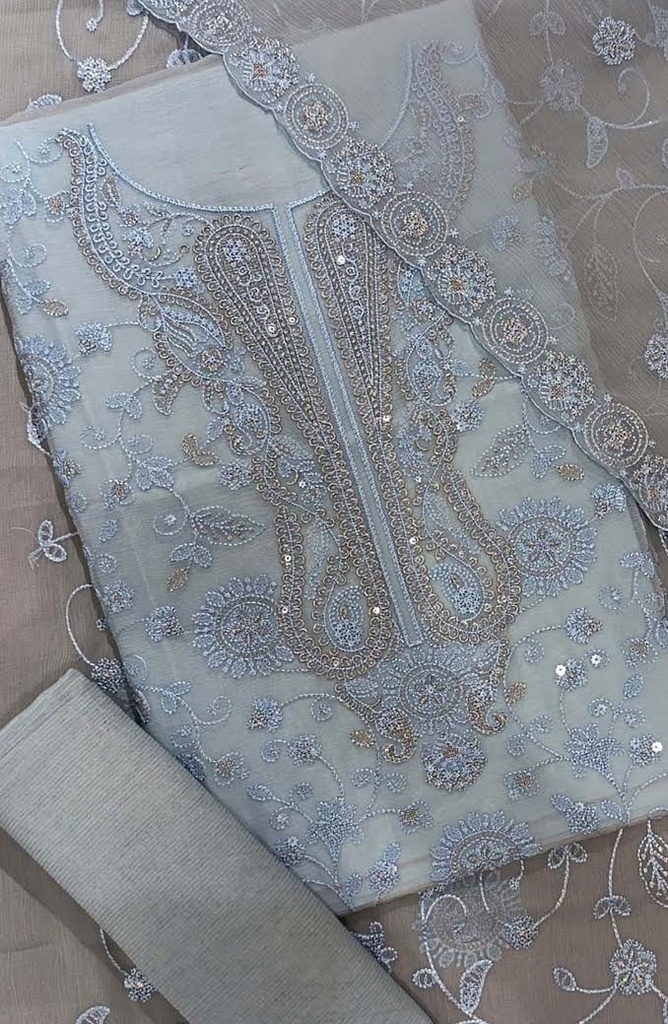 Amna Khadija - Nafees Embroidered Crinkle Chiffon Collection D-03