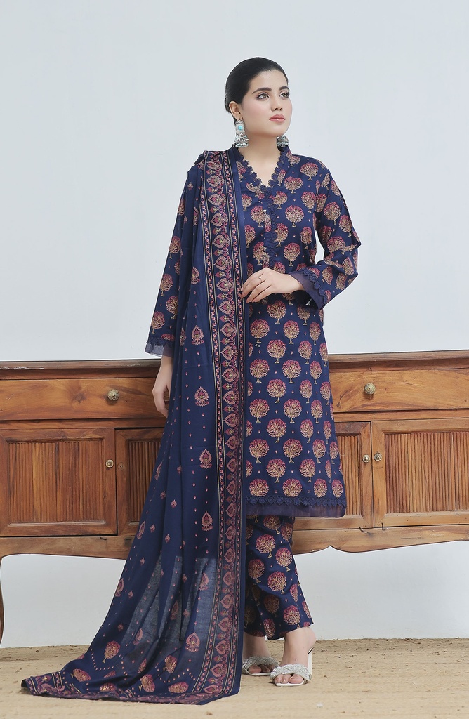 Designer Cotton Lawn 3 Pcs Unstitched Printed Collection 2024 - DL-157