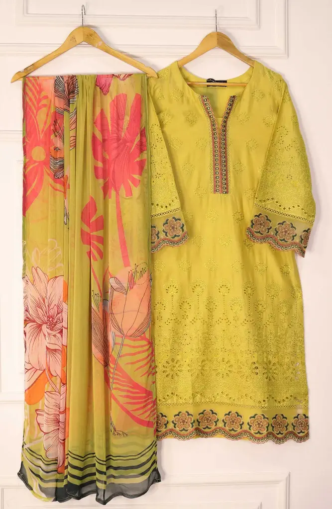 Emerge - Schiffli Embroidered Lawn Pret Collection D-03