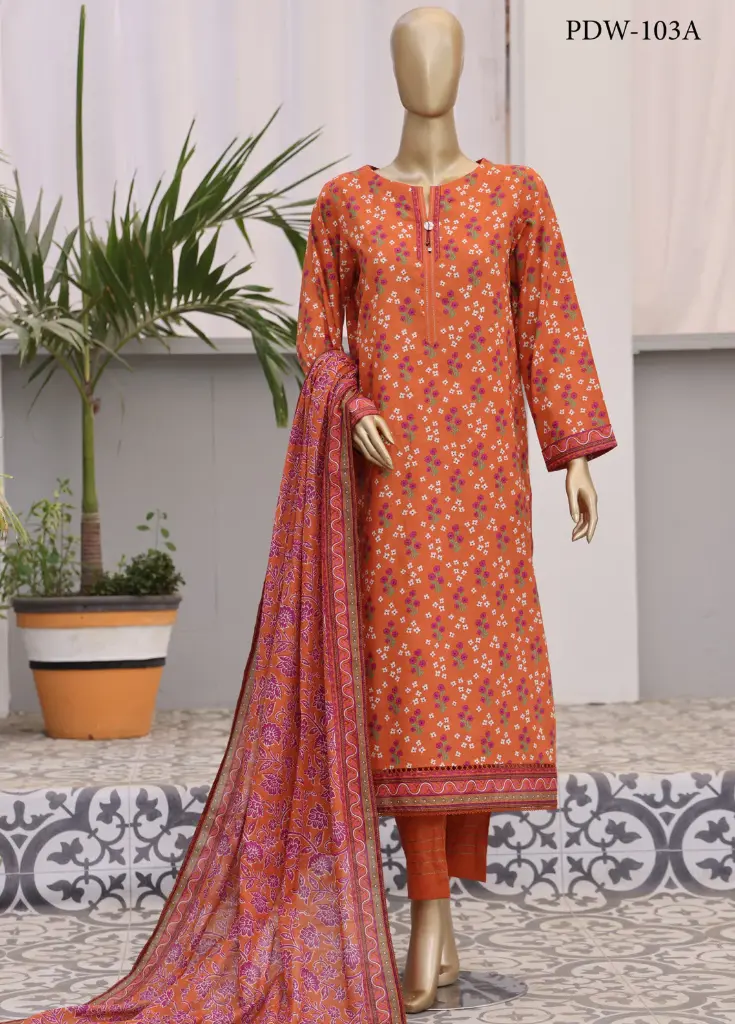 HZ - Premium Dailywear 3Pc Printed Collection PDW-103A