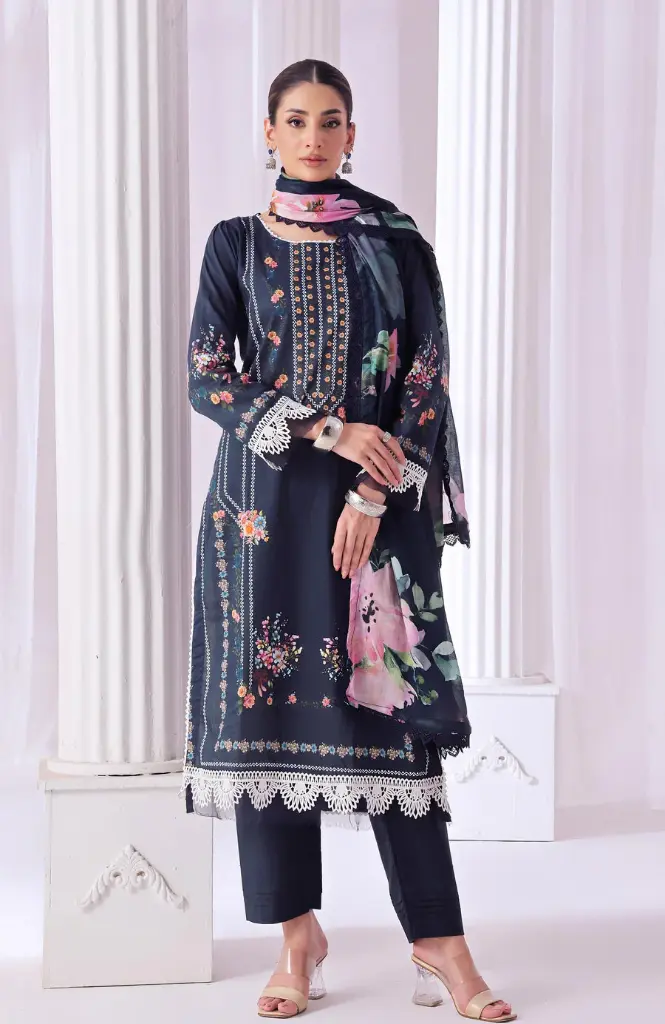 Alzohaib - Colors Digital Printed Lawn Vol-6 D-01