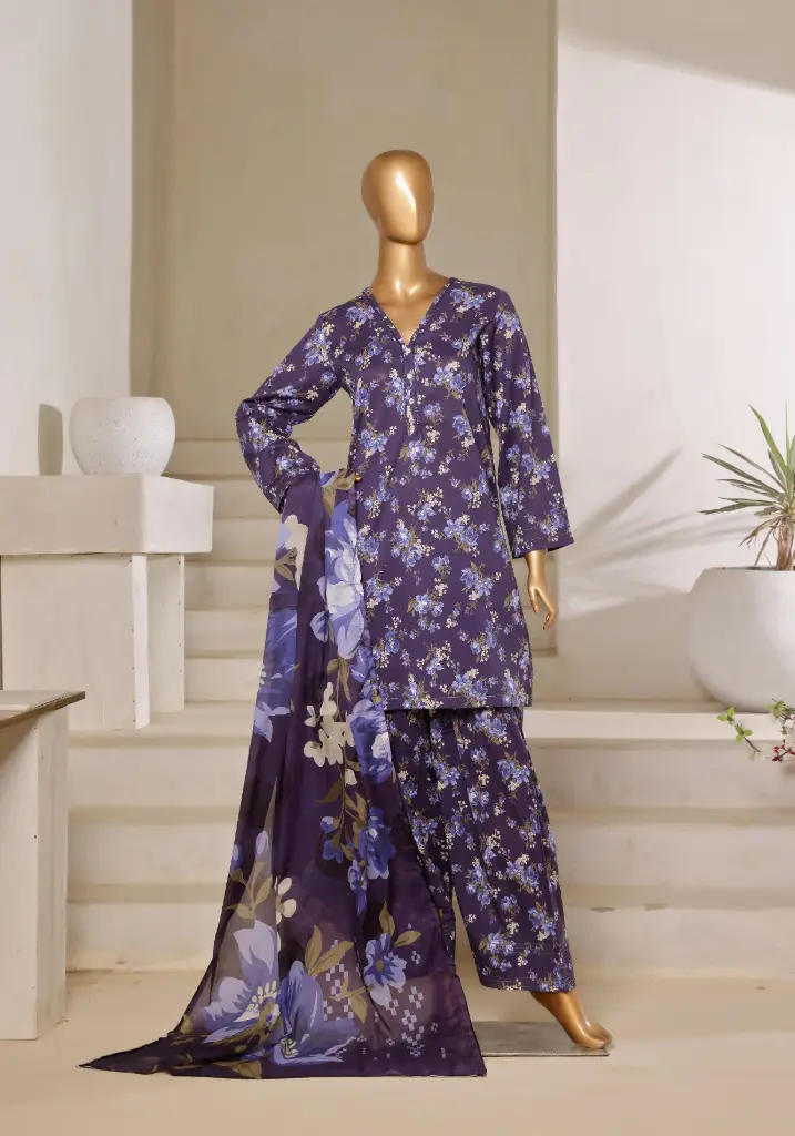 Sadabahar - Printed Lawn with Farshi Shalwar D-01
