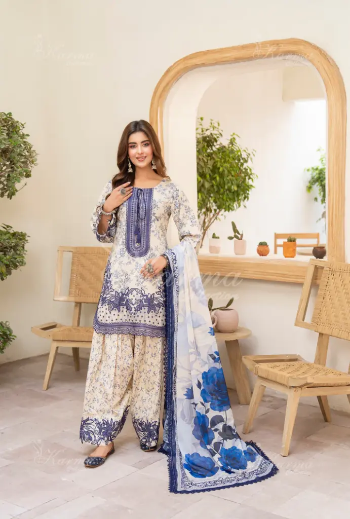 Karma Collection - Aaina Vol-II KC-1496 Flora Blue