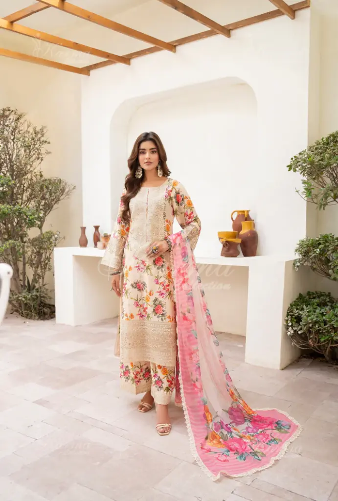 Karma Collection - Aaina Vol-II KC-1508 Barley White