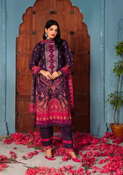 Gul Adhar - Rang E Haya 3Pc Printed - 03