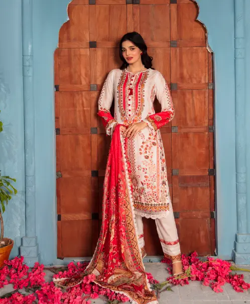 Gul Adhar - Rang E Haya 3Pc Printed - 04