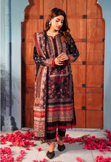 Gul Adhar - Rang E Haya 3Pc Printed - 08