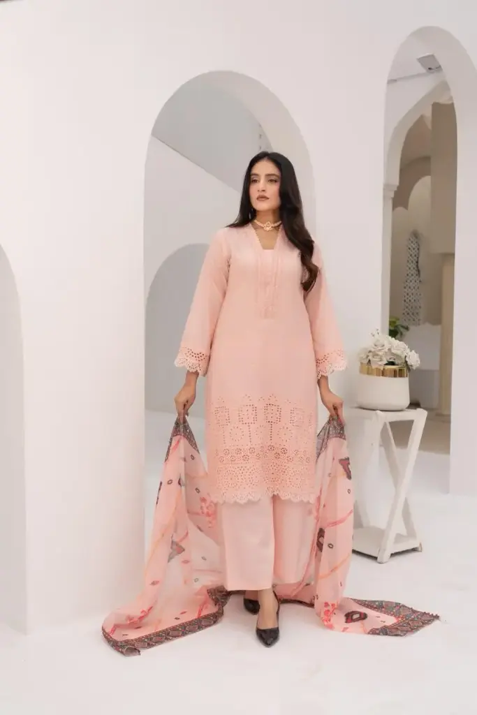 Munira Designers - Chikankari Book 7 - MSL-03 Hoor Embroidered