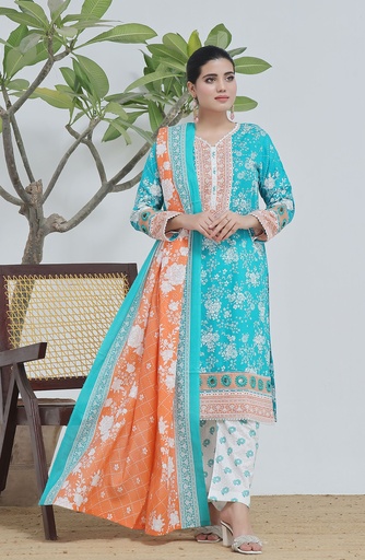 Designer Cotton Lawn 3 Pcs Unstitched Printed Collection 2024 - DL-160