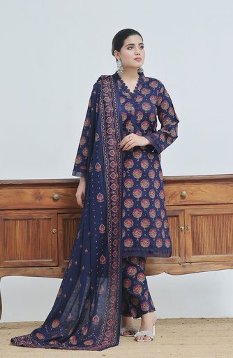 Designer Cotton Lawn 3 Pcs Unstitched Printed Collection 2024 - DL-157
