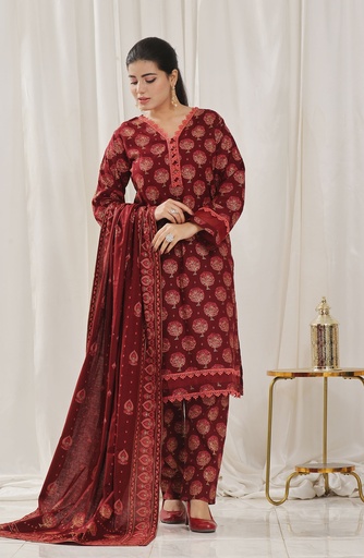 Designer Cotton Lawn 3 Pcs Unstitched Printed Collection 2024 - DL-124