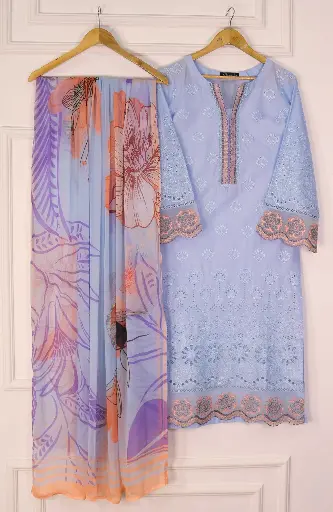Emerge - Schiffli Embroidered Lawn Pret Collection D-04