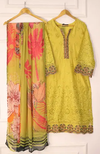 Emerge - Schiffli Embroidered Lawn Pret Collection D-03