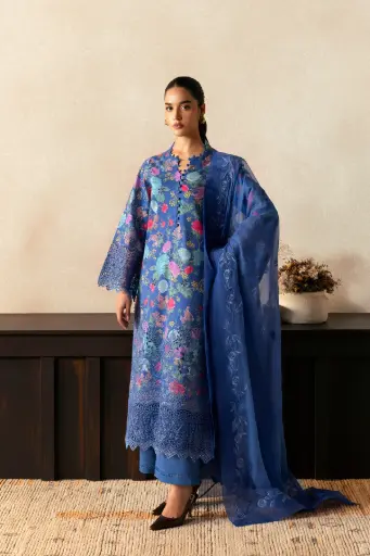 Afrozeh - Day Break Printed Kari 2025 - V11-01 Mist Woven