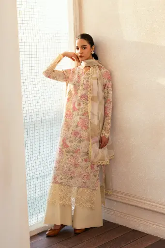 Afrozeh - Day Break Printed Kari 2025 - V11-04 Glow Streaked