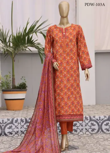 HZ - Premium Dailywear 3Pc Printed Collection PDW-103A