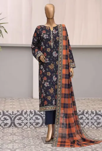 HZ - Premium Dailywear 3Pc Printed Collection PDW-105B
