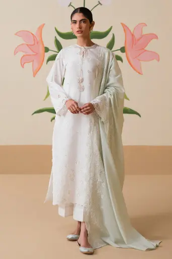 Cross Stitch - Chikankari Collection Design 03 Floral Serenity