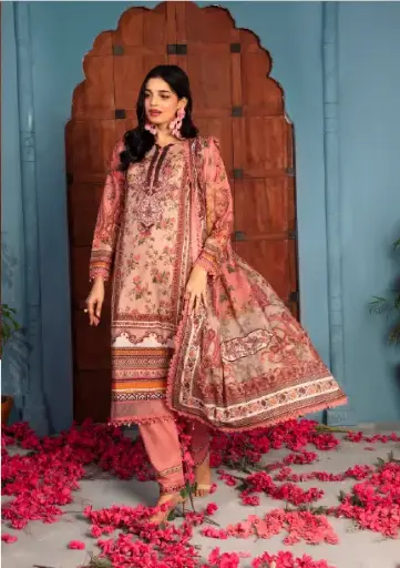 Gul Adhar - Rang E Haya 3Pc Printed - 01