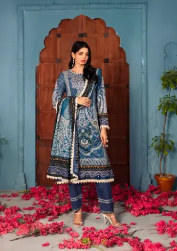 Gul Adhar - Rang E Haya 3Pc Printed - 02