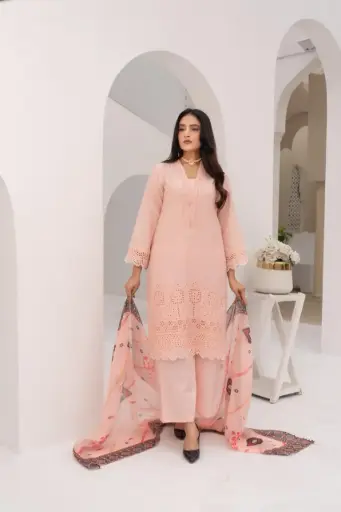 Munira Designers - Chikankari Book 7 - MSL-03 Hoor Embroidered