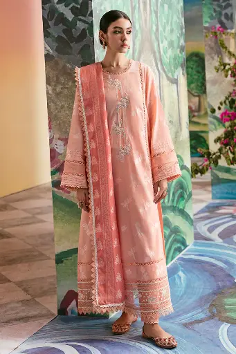 Cross Stitch - Premium Lawn Collection - Design 06 Prim Rose